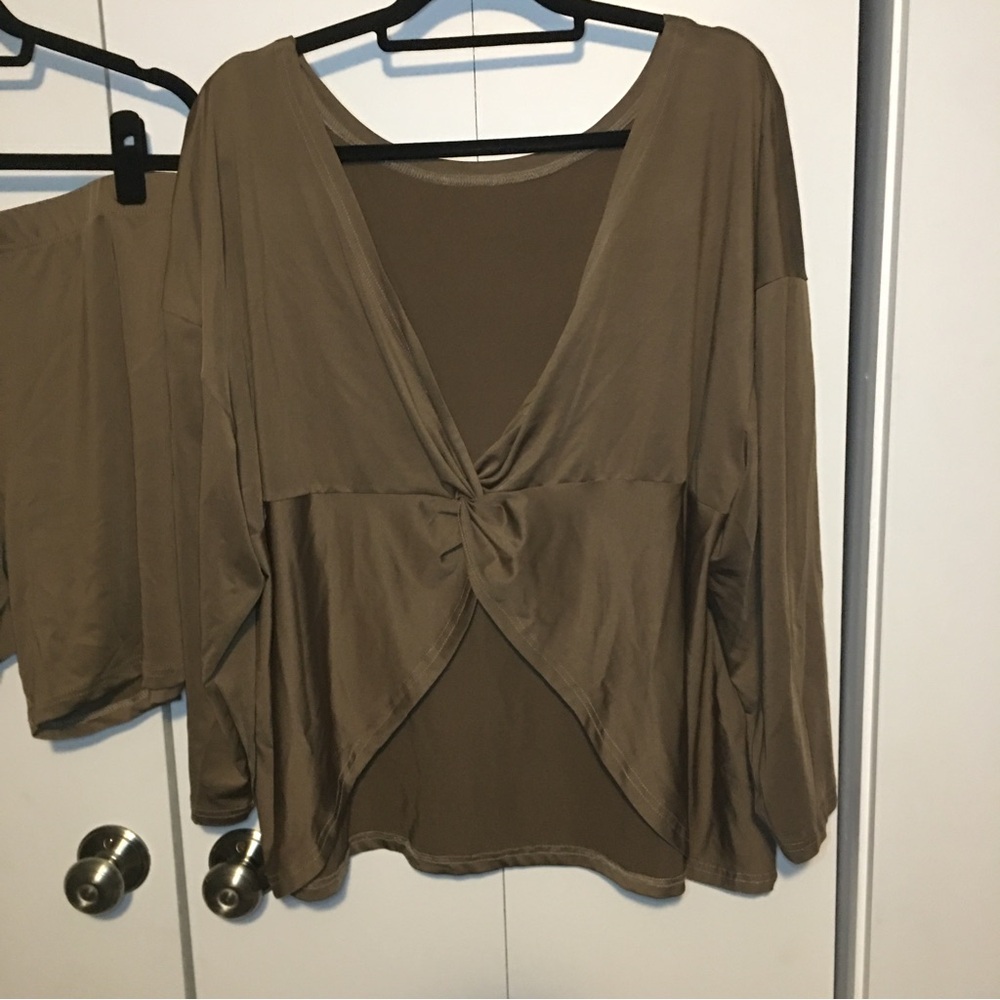 Shein 2 Piece Short Set Tan size 3X Preowned